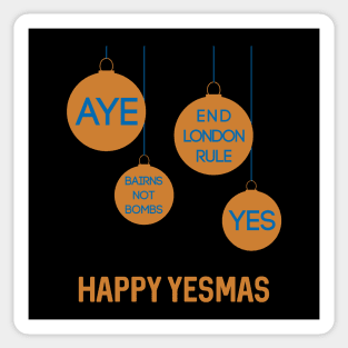 Bronze Happy Yesmas Christmas Decoration Bauble Design Sticker